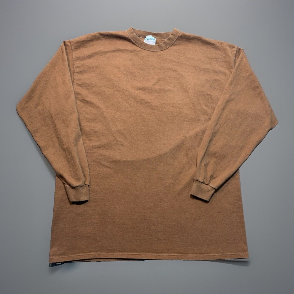 VINTAGE 90s PLUMA Heavyweight Cotton Blank Long Sleeve T Shirt Size XL USA